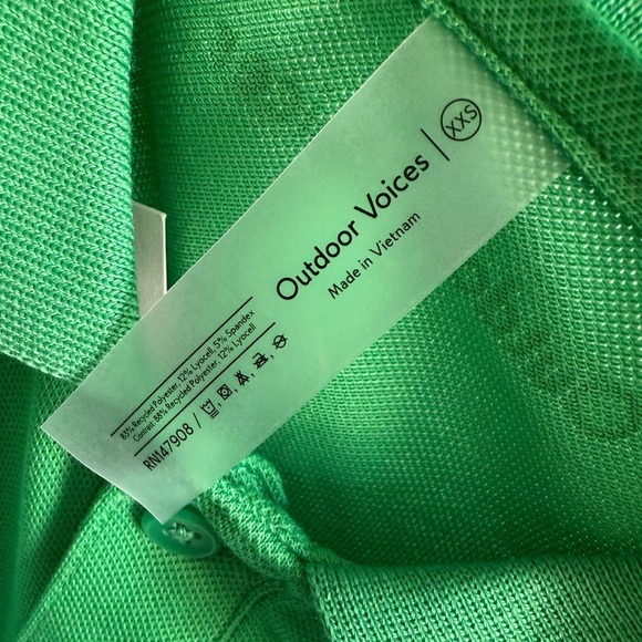 Outdoor Voices Birdie Polo Women's XXS Kelly Green NWT St Patty's Day March - Picture 5 of 7